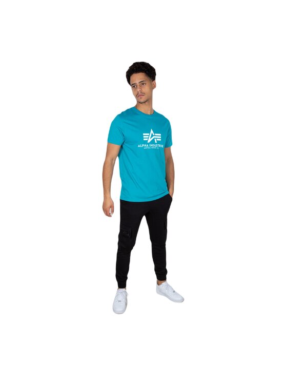 Alpha Industries Alpha Industries T-Shirt AI.100501-576-3XL Błękitny Regular Fit