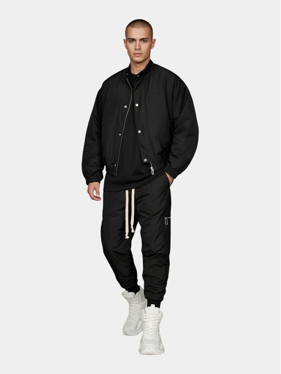 MADE BY SOCIETY MADE BY SOCIETY Spodnie materiałowe Pantaloni cargo - P16809 Czarny Basic Fit