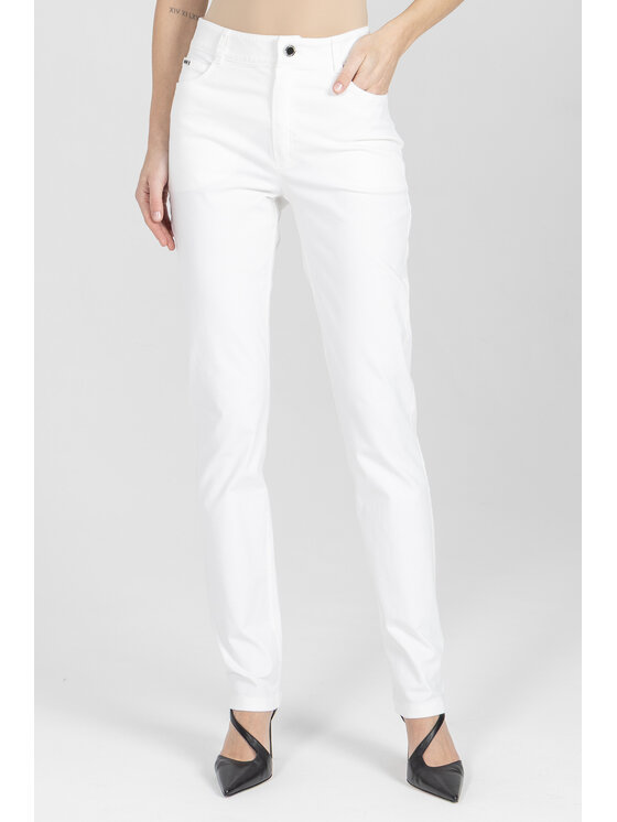 Deni Cler Milano Deni Cler Milano Spodnie materiałowe W-DC-5226-F2-F5-10-1 Biały Regular Fit