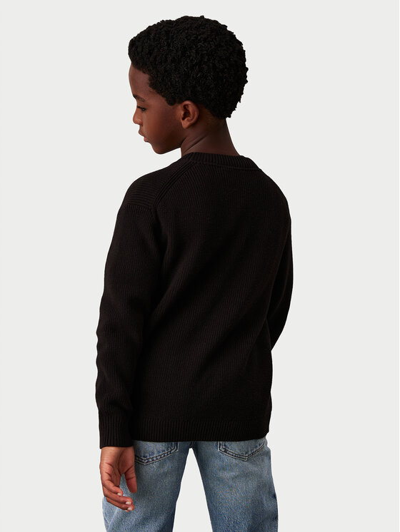 Calvin Klein Jeans Calvin Klein Jeans Πουλόβερ Towelling Ck IB0IB02219 Μαύρο Regular Fit