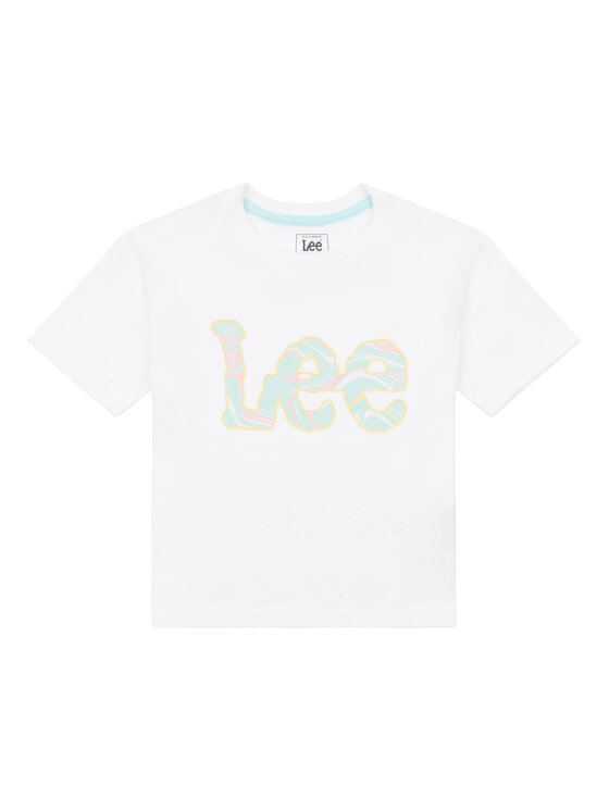 Lee Tričko Marble Print LEG5082 Biela Regular Fit