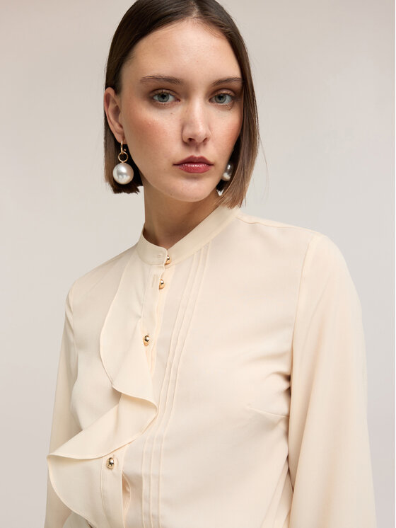 Motivi Motivi Camicia 5014Q000912N011 Crema Regular Fit