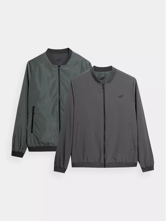 4F 4F Kurtka bomber 4FSS23TJACM013-44S Szary Regular Fit