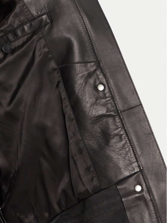 BOSS BOSS Lederjacke Salaha 50544445 Schwarz Relaxed Fit