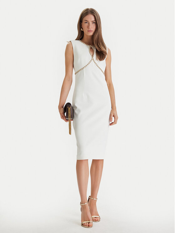 Marciano Guess Marciano Guess Koktejlové šaty 6RGK18 9373Z Bílá Regular Fit