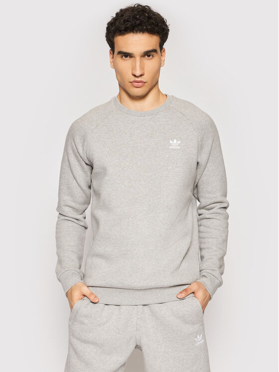 adidas Mikina adicolor Essentials Trefoil Crewneck H34642 Sivá Regular Fit