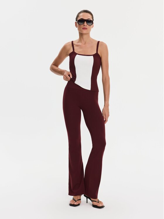 Nudyess Nudyess Spodnie materiałowe Aspen Bordowy Slim Fit