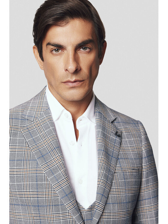 Lancerto Lancerto Marynarka Viterbo MA131224000019 Szary Slim Fit