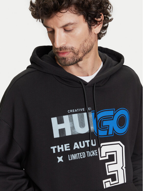 HUGO HUGO Majica dugih rukava Nesidi 50544196 Crna Loose Fit