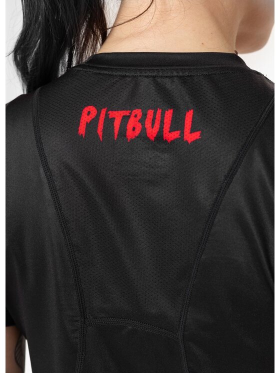 PITBULL PITBULL T-Shirt Koszulka sportowa damska Mesh SWEETIE-CHU M Czarny Regular Fit