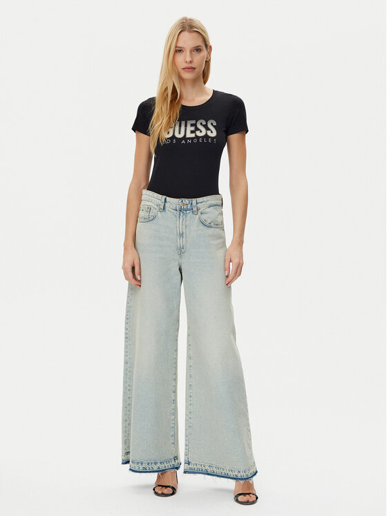Guess Guess Tricou W5GI14 J1314 Negru Regular Fit