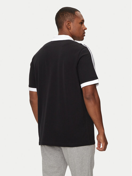 adidas adidas Тениска с яка и копчета adicolor Classics 3-Stripes IL2501 Черен Regular Fit