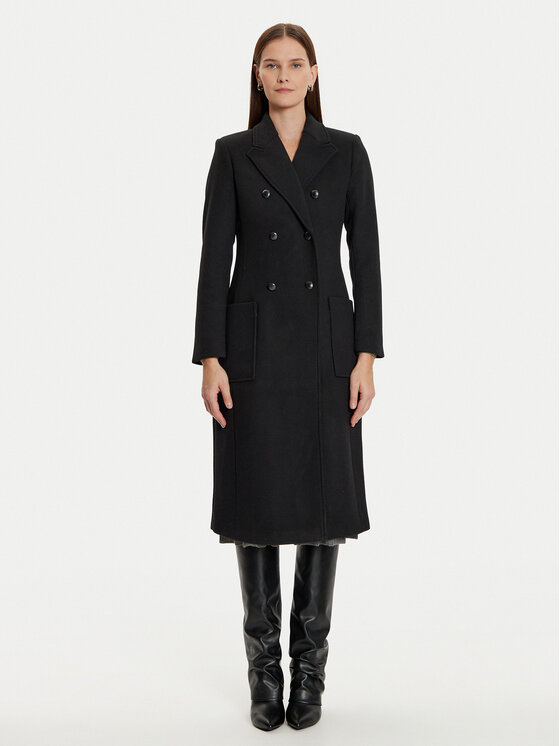 Morgan Morgan Wollmantel 242-GMIDI Schwarz Regular Fit