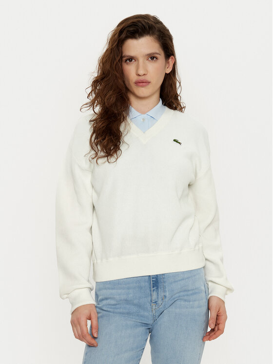 Lacoste Maglione AF5622 Écru Regular Fit, taglia : 42