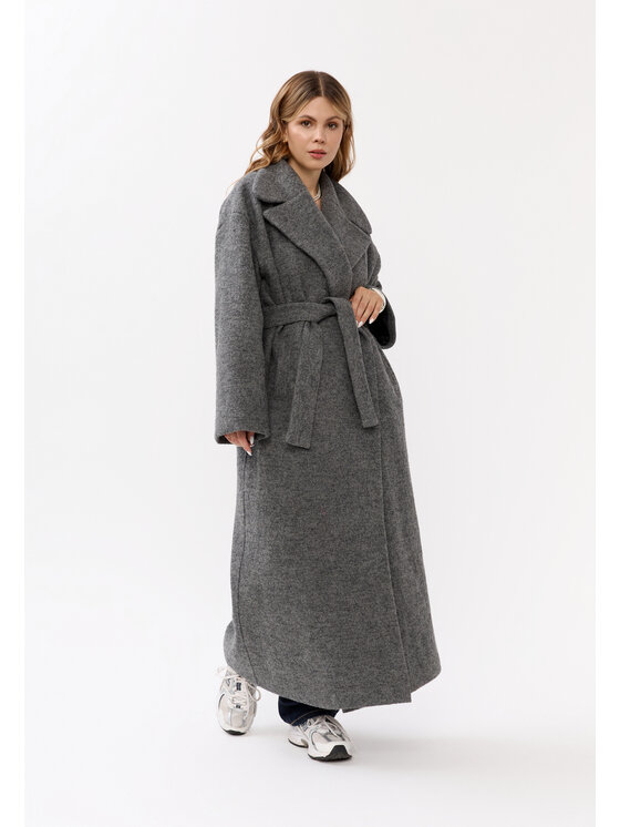Mirons Mirons Płaszcz wełniany Soft Szary Oversize