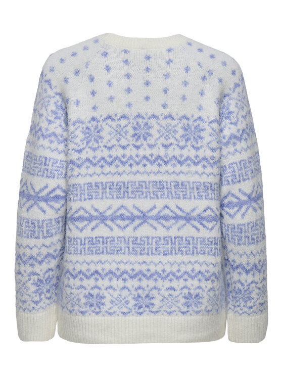 ONLY ONLY Пуловер Xmas Nordic 15354824 Светлосиньо Regular Fit