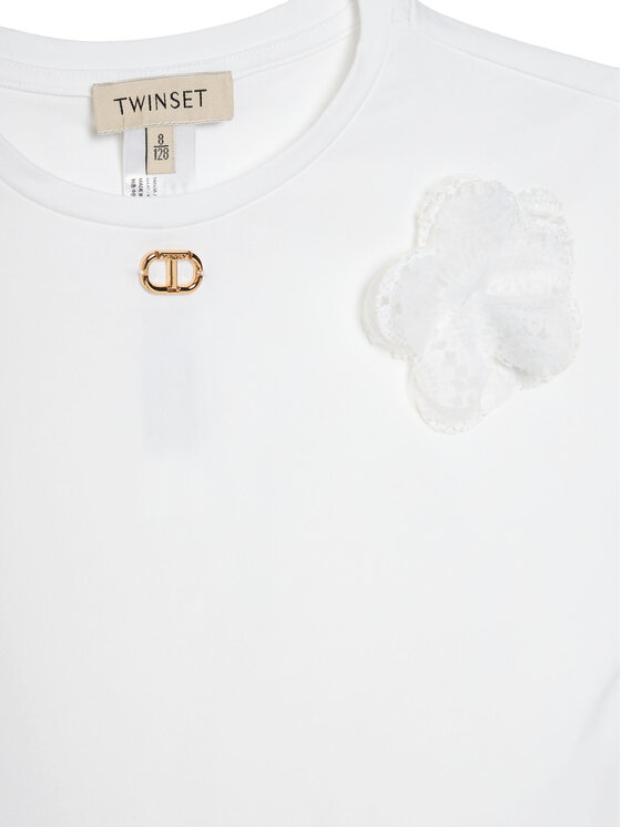 TWINSET TWINSET Marškinėlių ir šortų komplektas 251GJ2QR7 Balta Regular Fit