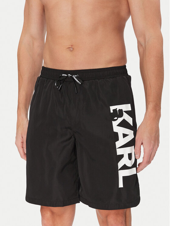 KARL LAGERFELD KARL LAGERFELD Plavecké šortky A1M46009 Černá Regular Fit
