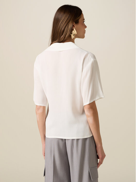 Oltre Oltre Blusa 2515J000761N021 Bianco Regular Fit