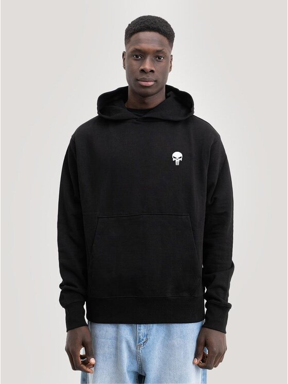 Marvel Marvel Bluza Bluza Z Kapturem Oversize Męska Czarna / Biała Marvel Punisher Mini Logo M Czarny Oversize