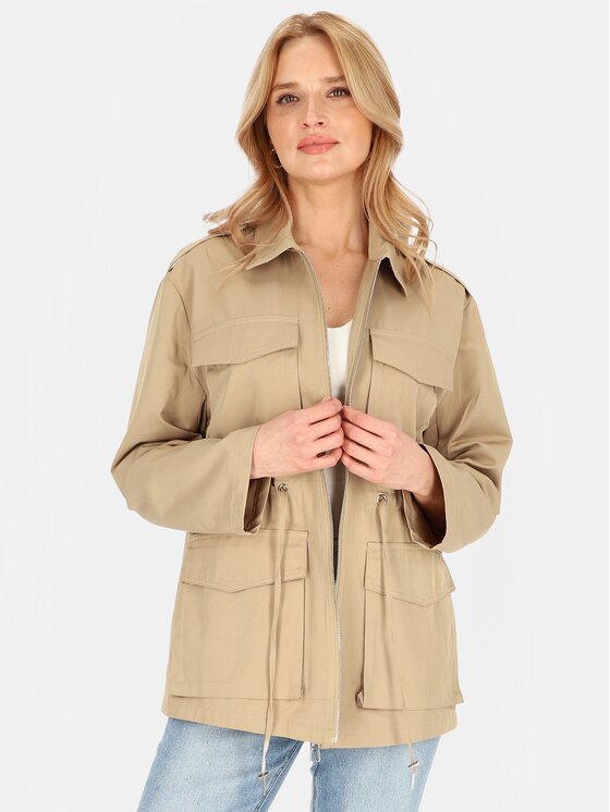Perso Perso Kurtka damska BLE252679F Beżowy Regular Fit