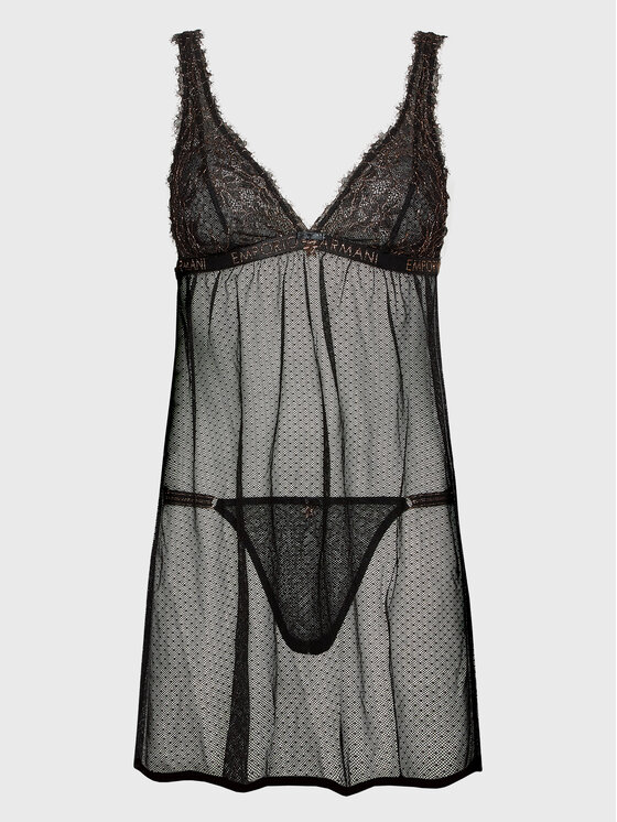 Emporio Armani Underwear Emporio Armani Underwear Nočná košeľa 164605 2F207 00020 Čierna Regular Fit