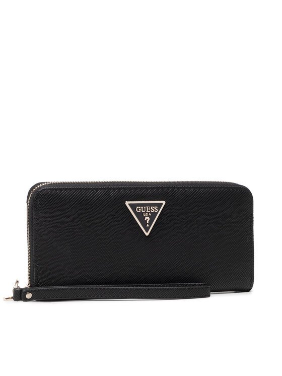 Guess Guess Liels sieviešu maks Laurel Slg Large Zip Around SWZG85 00460 Melns