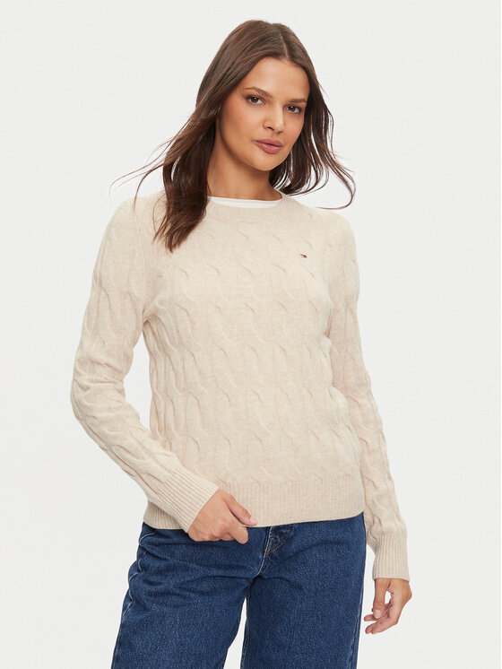Tommy Hilfiger Sveter WW0WW43586 Béžová Regular Fit