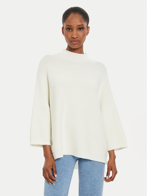 Kontatto Kontatto Rollkragenpullover 3M0213 Écru Relaxed Fit
