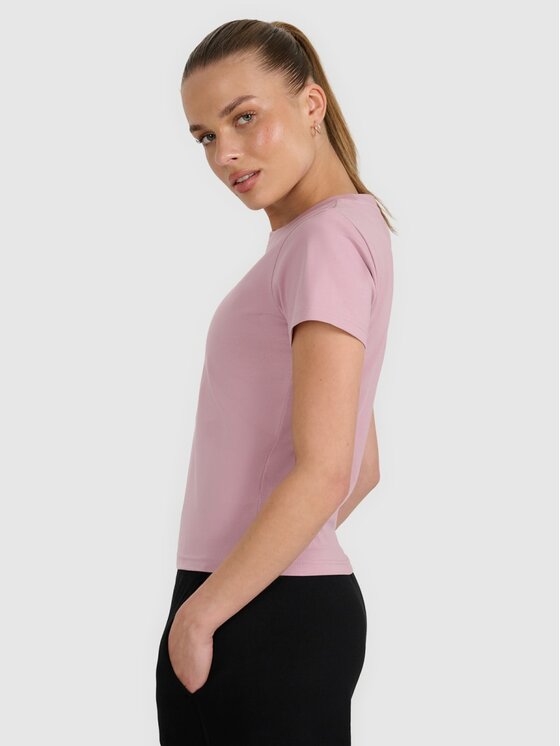 4F 4F T-Shirt 4FRAW25TTSHF3228-56S Różowy Slim Fit