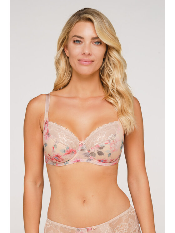 Biustonosz semi soft, rozmiar 85E, Beżowy, Camelia