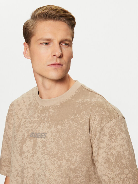 Guess Guess Marškinėliai Z5RI16 I3Z14 Smėlio Boxy Fit