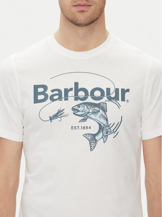 Barbour Barbour T-Shirt Lydd MTS1396WH11 Biały Tailored Fit