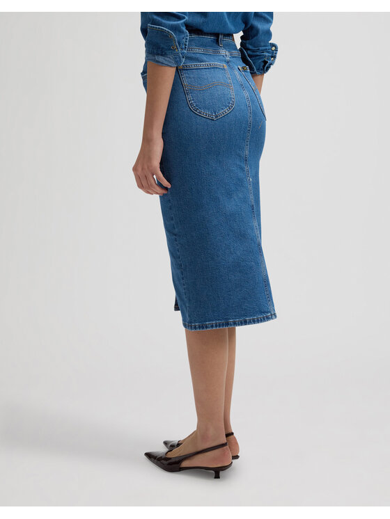 Lee Lee Koszula LONG SKIRT Niebieski Regular Fit