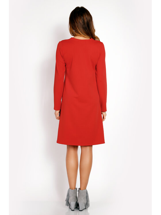 Awama Awama Sukienka koktajlowa L010 Czerwony Basic Fit