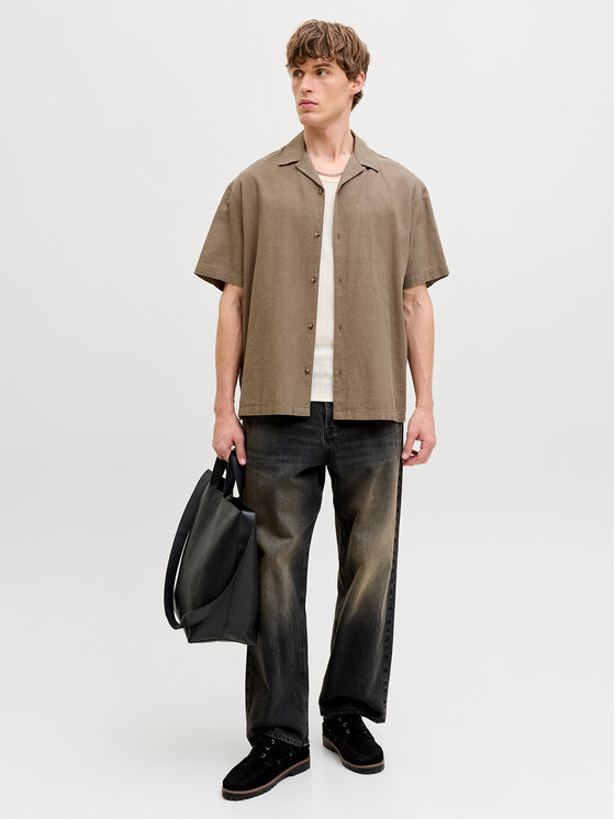 Jack & Jones Jack & Jones Košulja Summer 12289191 Smeđa Relaxed Fit