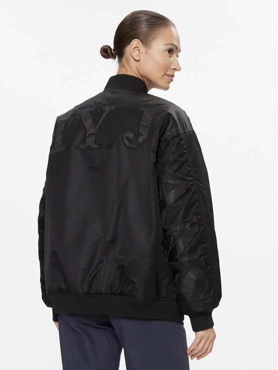 Tommy Jeans Tommy Jeans Bomberjacke Tonal DW0DW16563 Schwarz Oversize