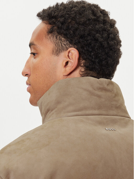 BOSS BOSS Giacca di pelle Jocamp 50547546 Beige Relaxed Fit