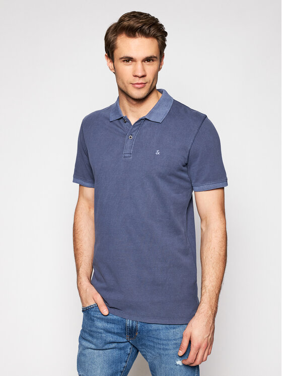 Jack\u0026Jones Polo marškinėliai Washed Polo 12180890 Tamsiai mėlyna Slim Fit •  Modivo.lt