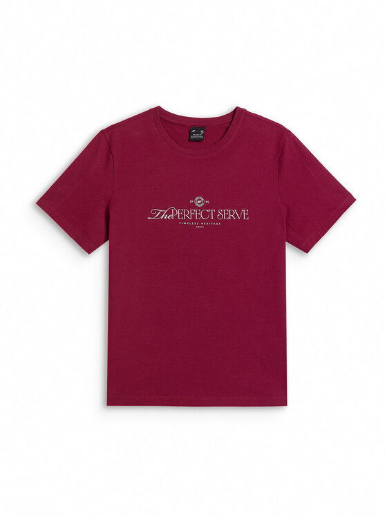 4F 4F T-Shirt COURT SOCIETY Bordowy Relaxed Fit