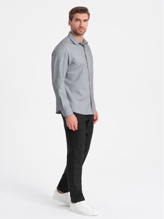 Ombre Ombre Košile OM-SHCS-0148 Šedá Regular Fit