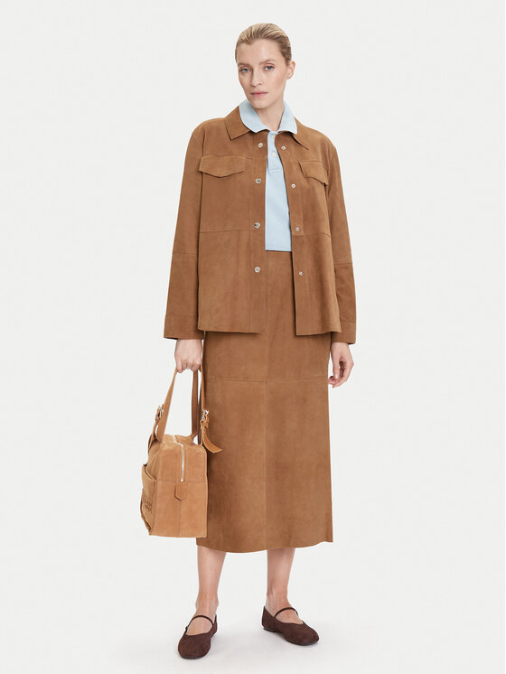 MAX&Co. MAX&Co. Usnjeno krilo Guelfi 2526406011200 Rjava Straight Fit