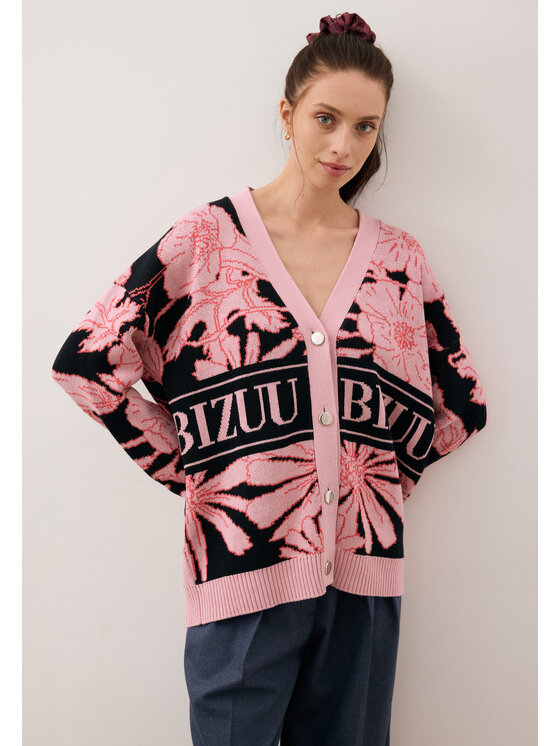 BIZUU BIZUU Kardigan HYLES Różowy Standard Fit