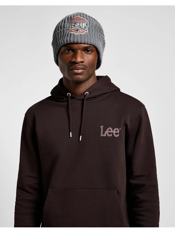 Lee Lee Czapka EMBROIDERED BEANIE Szary