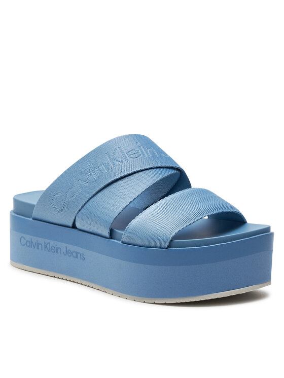 Calvin Klein Jeans Calvin Klein Jeans Šľapky Flatform Sandal Webbing In Mr YW0YW01361 Modrá