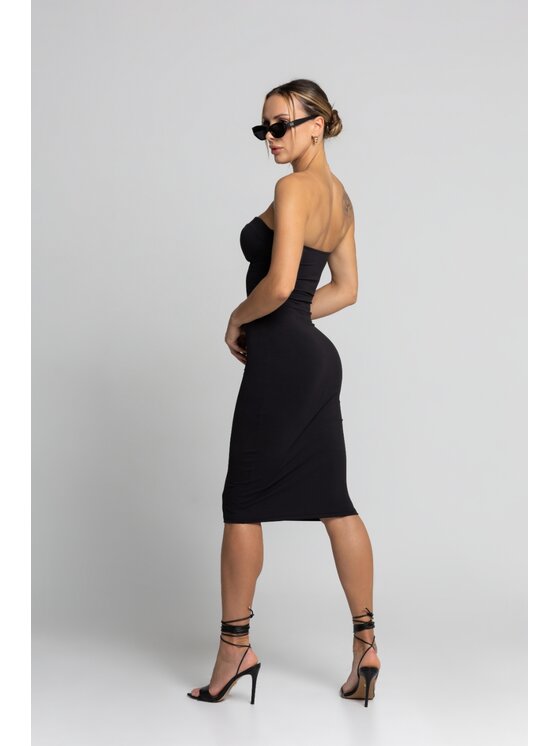Chiara Wear Chiara Wear Sukienka codzienna Sukienka midi gorsetowa SKIN Czarny Slim Fit