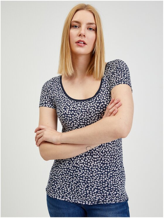 Orsay Orsay T-Shirt 159261-97__XL Granatowy Regular Fit