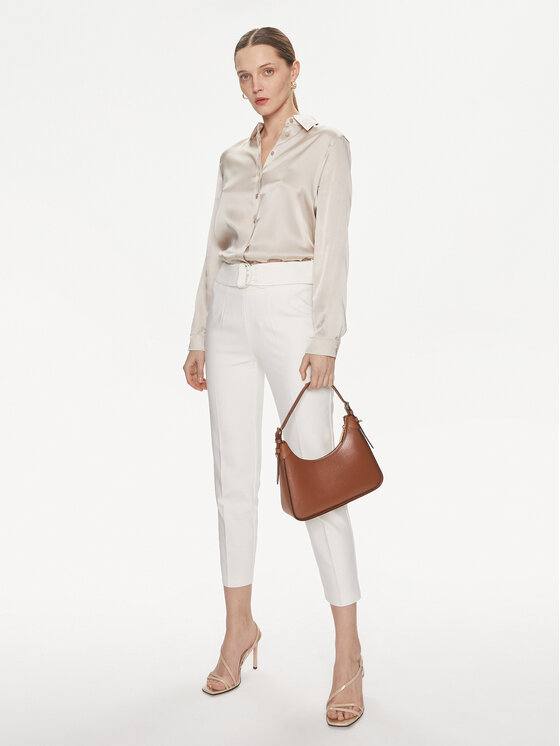 Morgan Morgan Текстилни панталони 241-PBACI.F Екрю Regular Fit