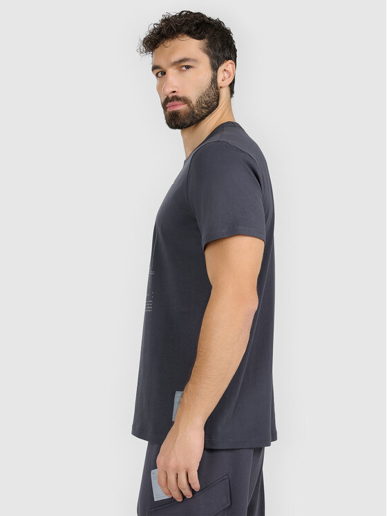 4F 4F T-Shirt BRIGHT TRACK Szary ciemny Regular Fit