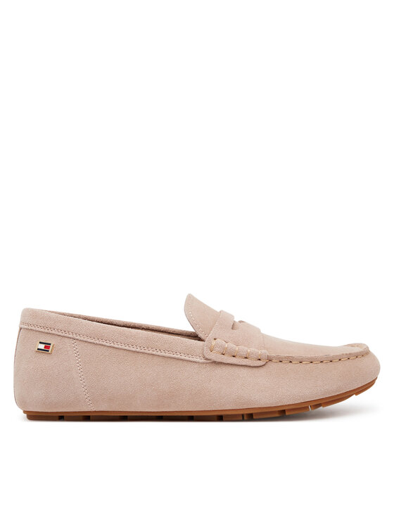 Tommy Hilfiger Mokasíny Flag Soft Suede Driver Loafer FW0FW08558 Ružová